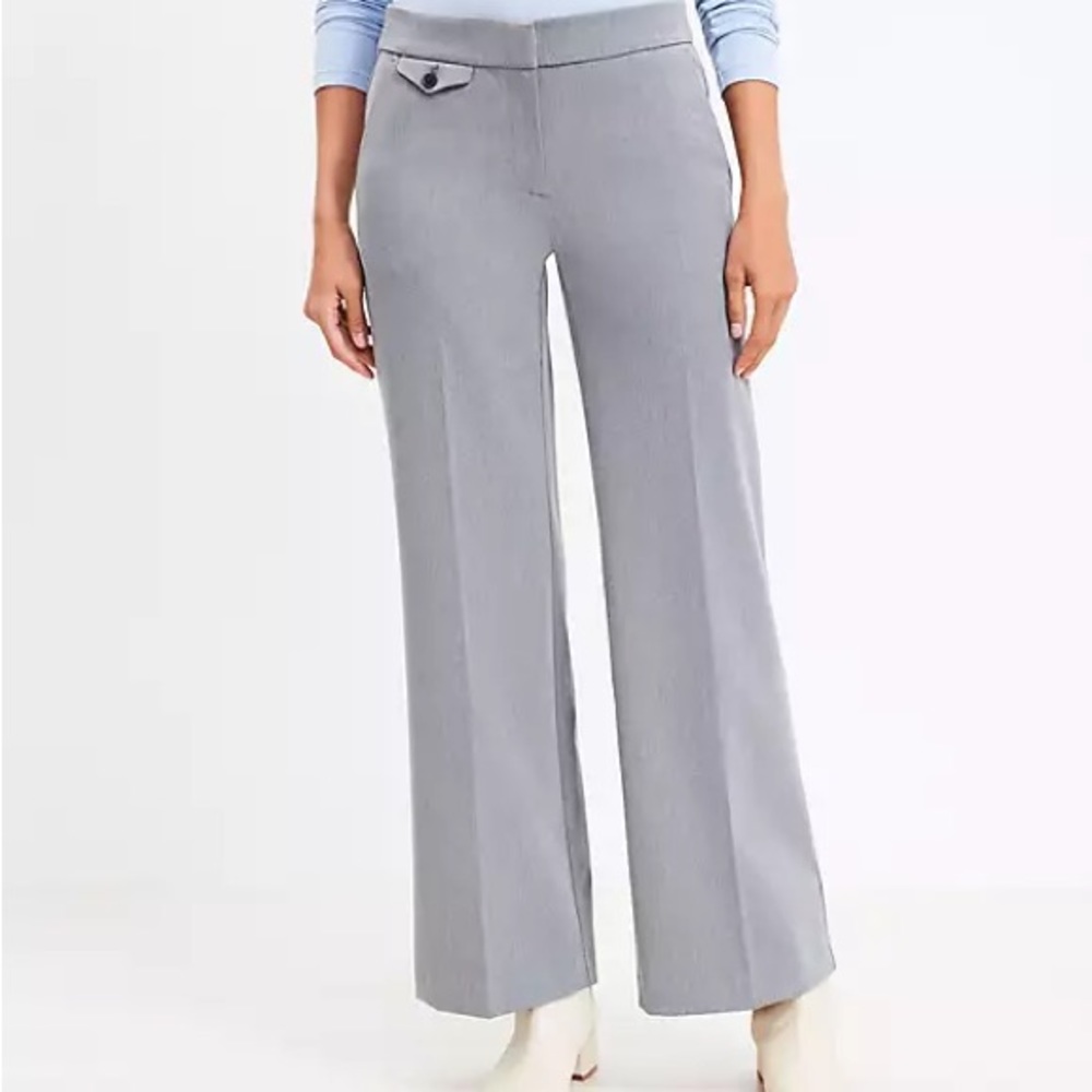 Loft Button Trouser Pants in Dusk Gray Melange